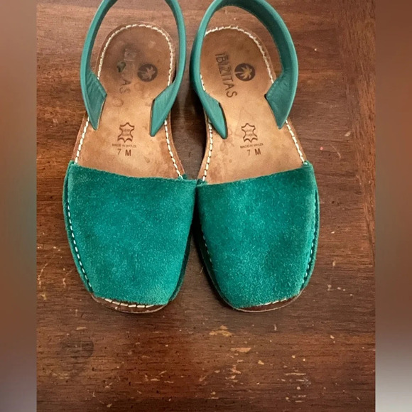 Avarcas Made in Brazil green leather sandals size 7 - Picture 7 of 8